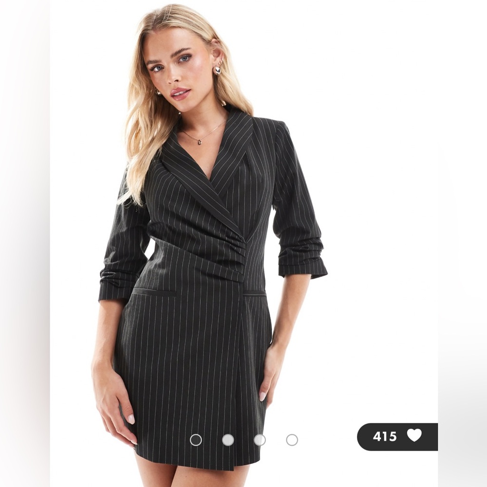 NWT Miss Selfridge blazer dress with ruched detail in pinstripe - Picture 1 of 7